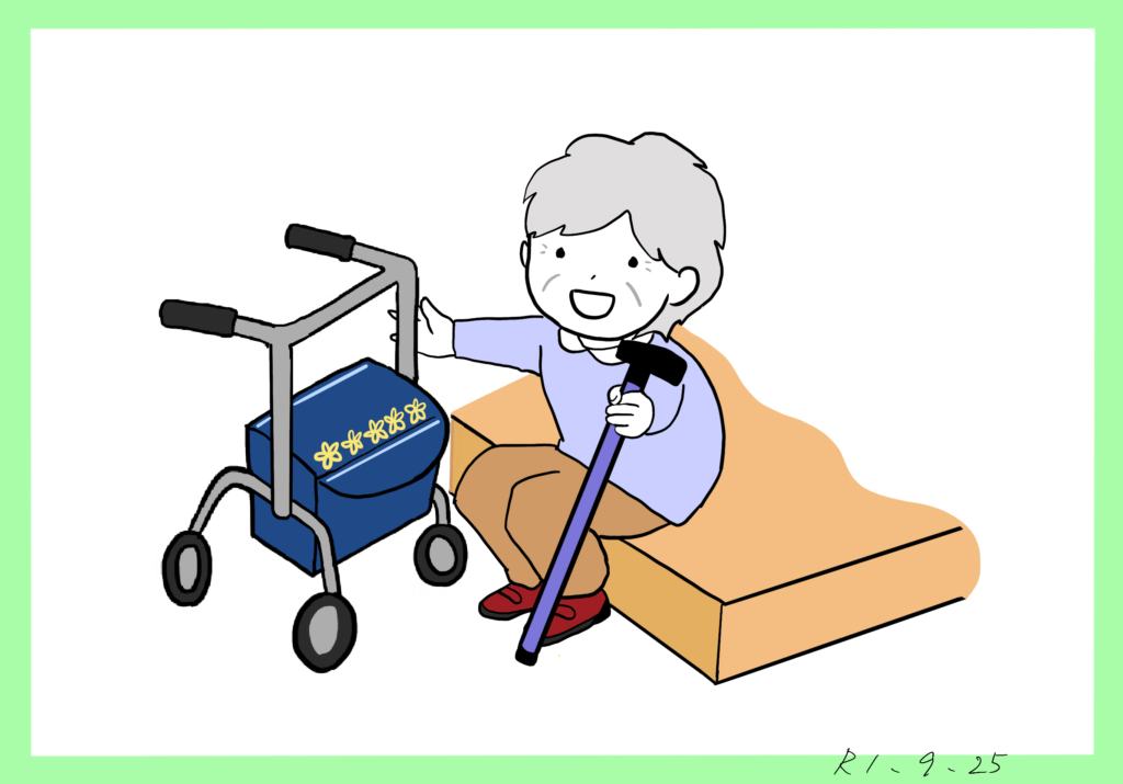 高齢者と福祉用具のイラスト