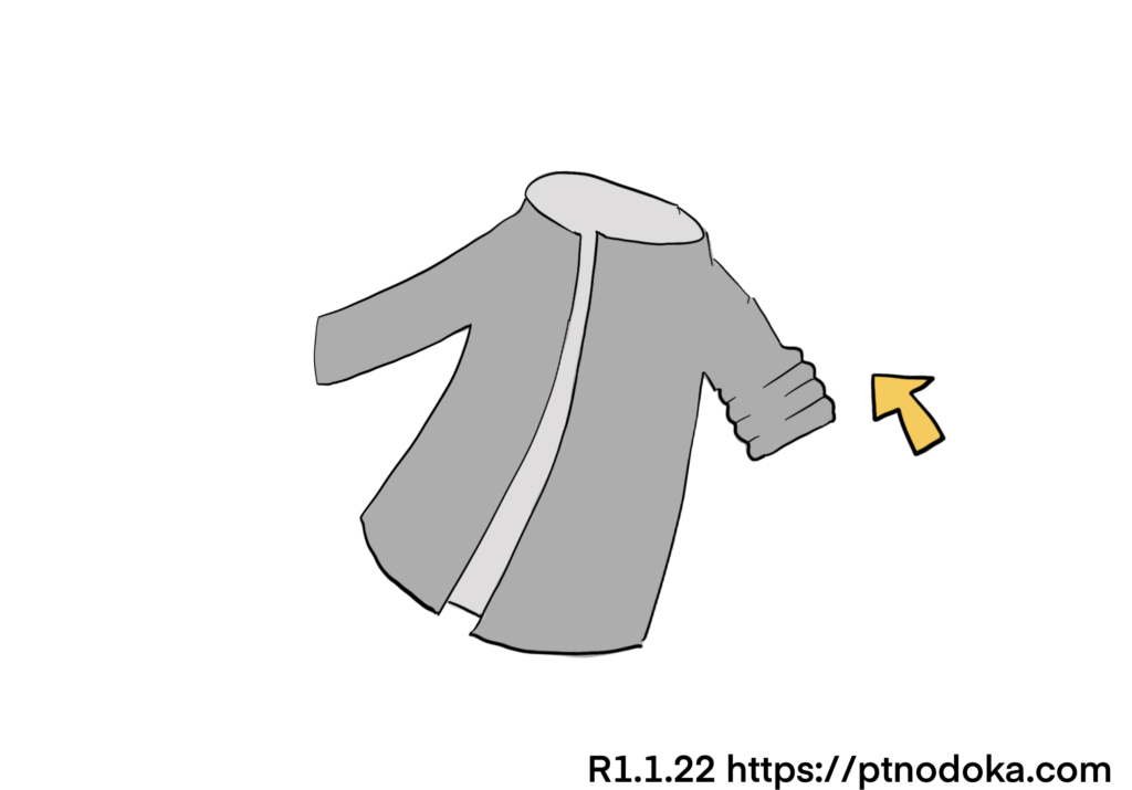 上着の着替えの介助方法のイラスト