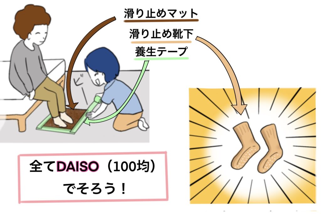 滑り止め靴下や滑り止めマットはどこに売ってるの?